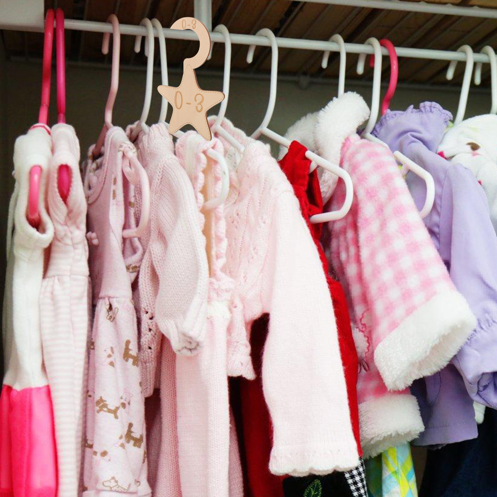 Baby Nursery Closet - 7 Divisores de Madera para Armario