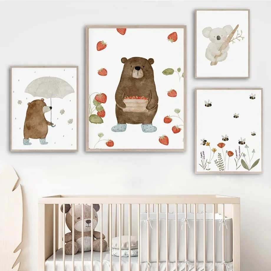 Baby Nursery Animal Prints - Lindas Cuadros Decorativos de Lona con