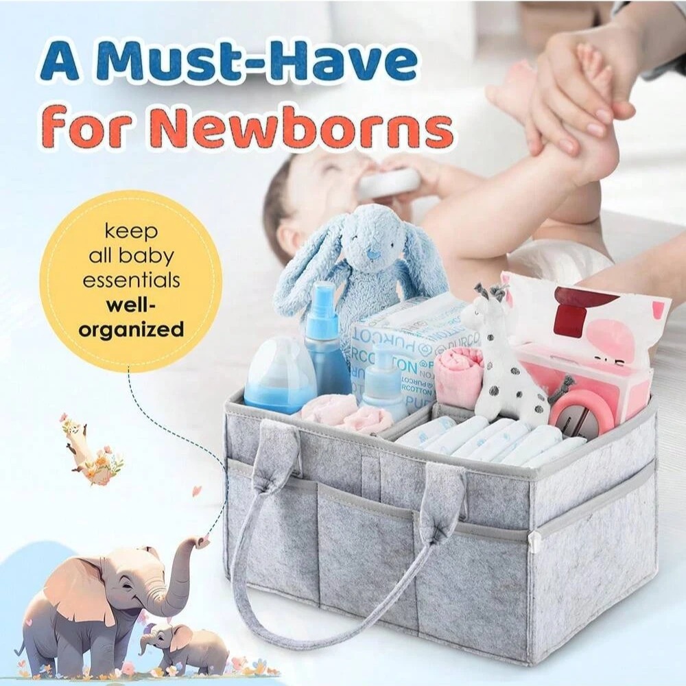Baby Nursery Gender Neutral - Cesta para pañales de bebé con