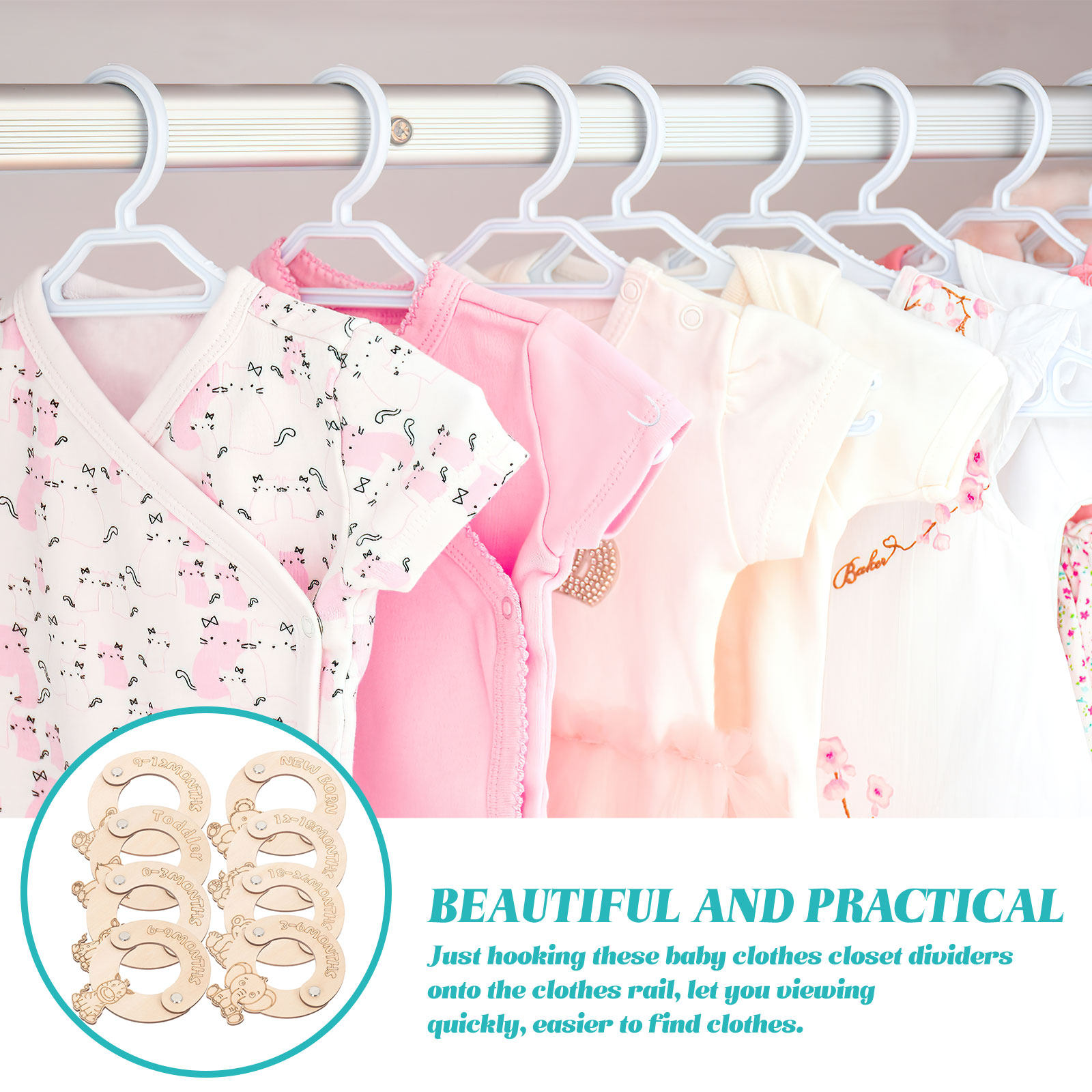 Baby Nursery Closet - 8 Divisores de Tallas para Ropa