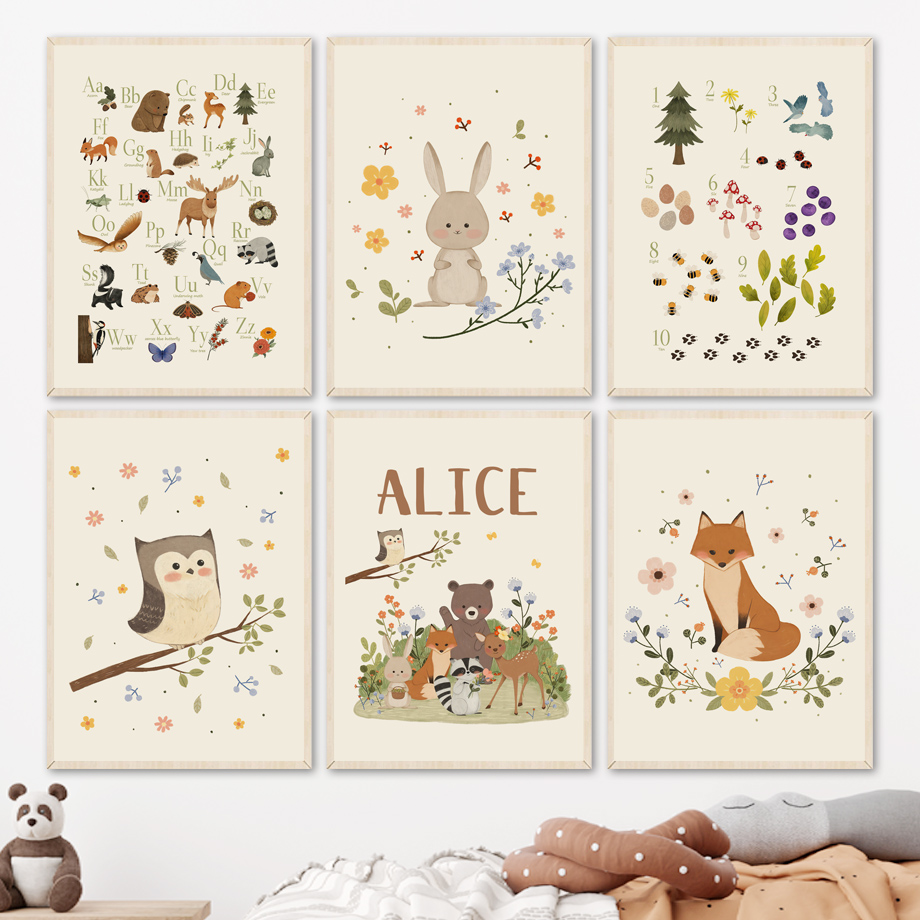 Baby Nursery Animal Prints - 1 pieza de arte de pared