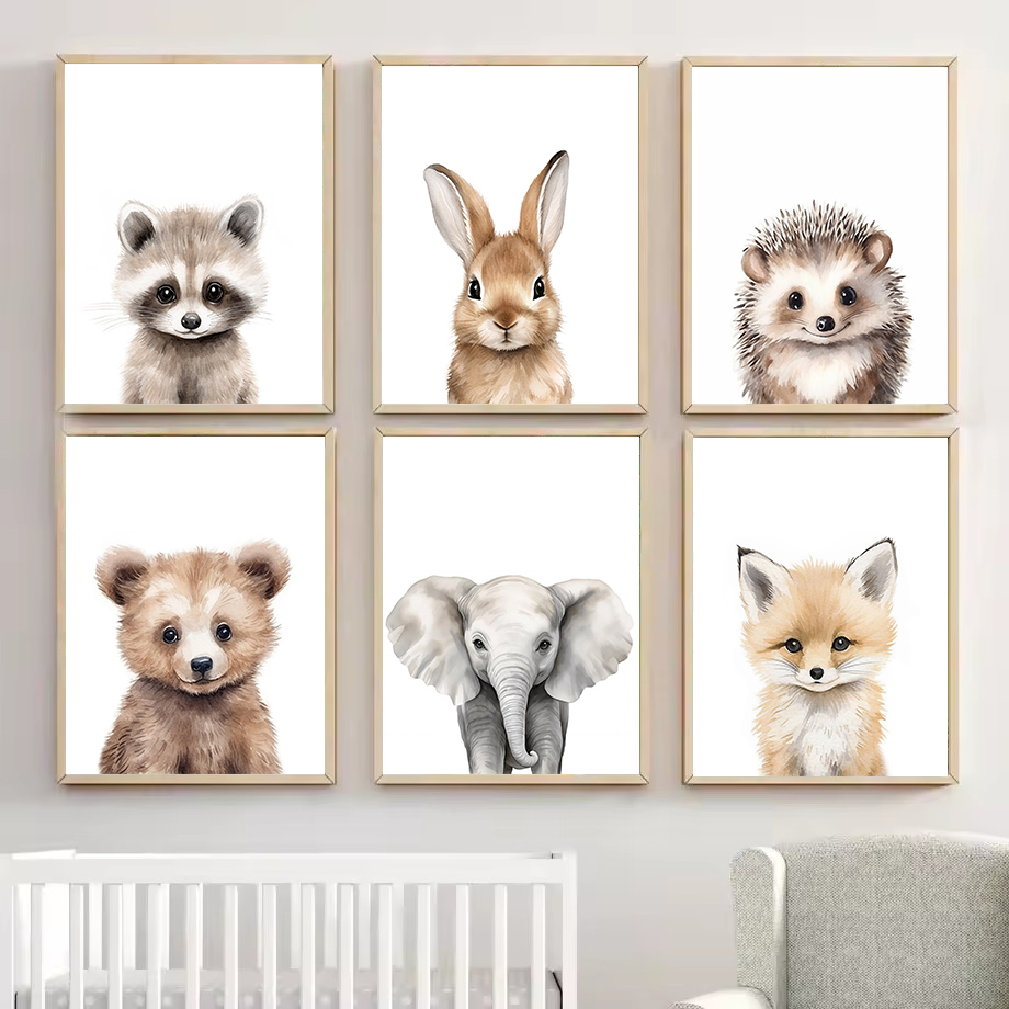 1 Pieza de Póster en Lienzo de - Baby Nursery Animal Prints reseña y precio