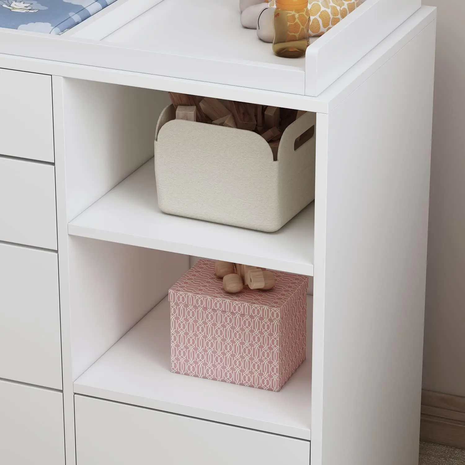 Cómoda para Bebés, Cómoda Blan - Baby Nursery Chest Of Drawers reseña y precio