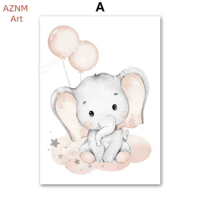 Pósteres de elefantes, globos, - Baby Nursery Prints reseña y precio