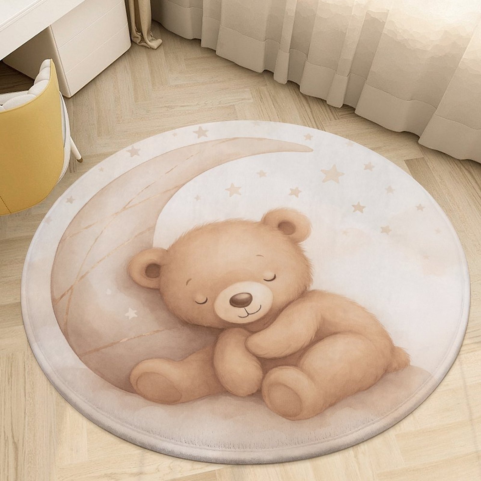 Alfombra Redonda de Felpa con  - Baby Nursery Mat reseña y precio
