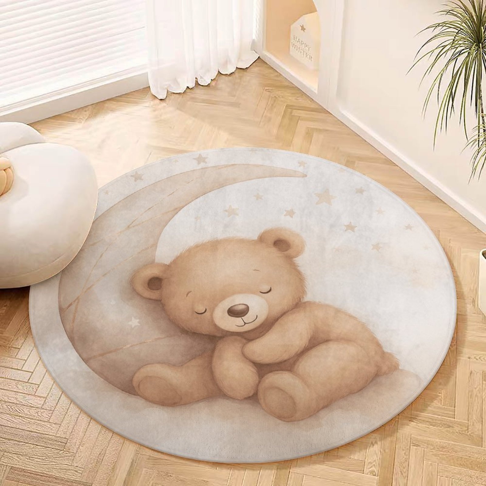 Alfombra Redonda de Felpa con  - Baby Nursery Mat reseña y precio