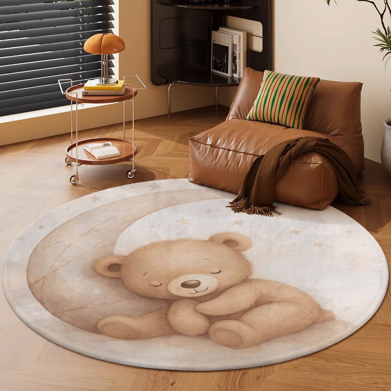 Alfombra Redonda de Felpa con  - Baby Nursery Mat reseña y precio