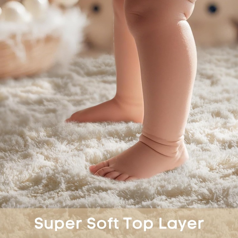 Alfombra redonda blanca crema, - Baby Nursery Mat reseña y precio