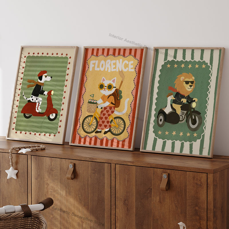 Divertidos animales de dibujos - Baby Nursery Animal Prints reseña y precio