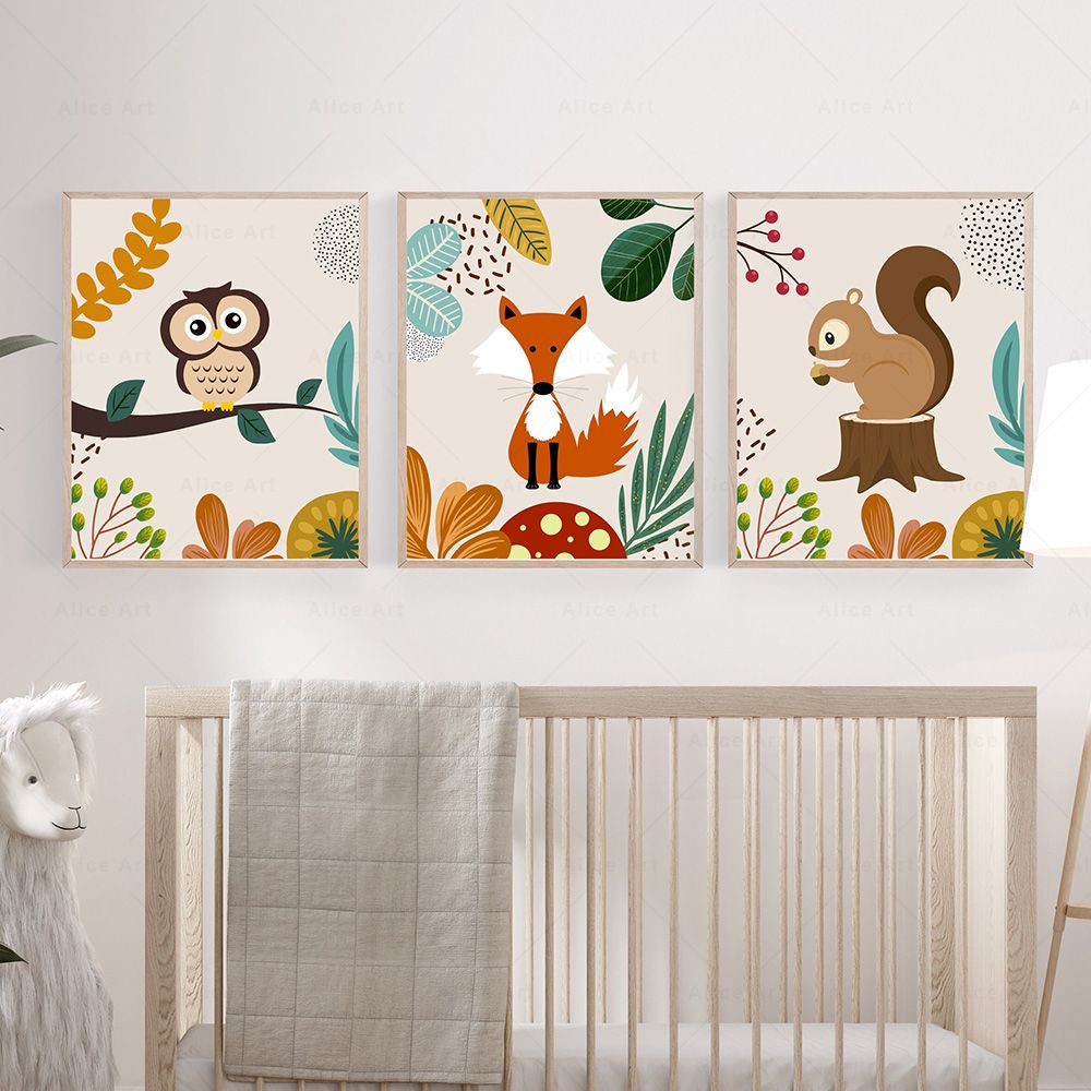 Pósteres Boho de Mono, León, J - Baby Nursery Prints reseña y precio