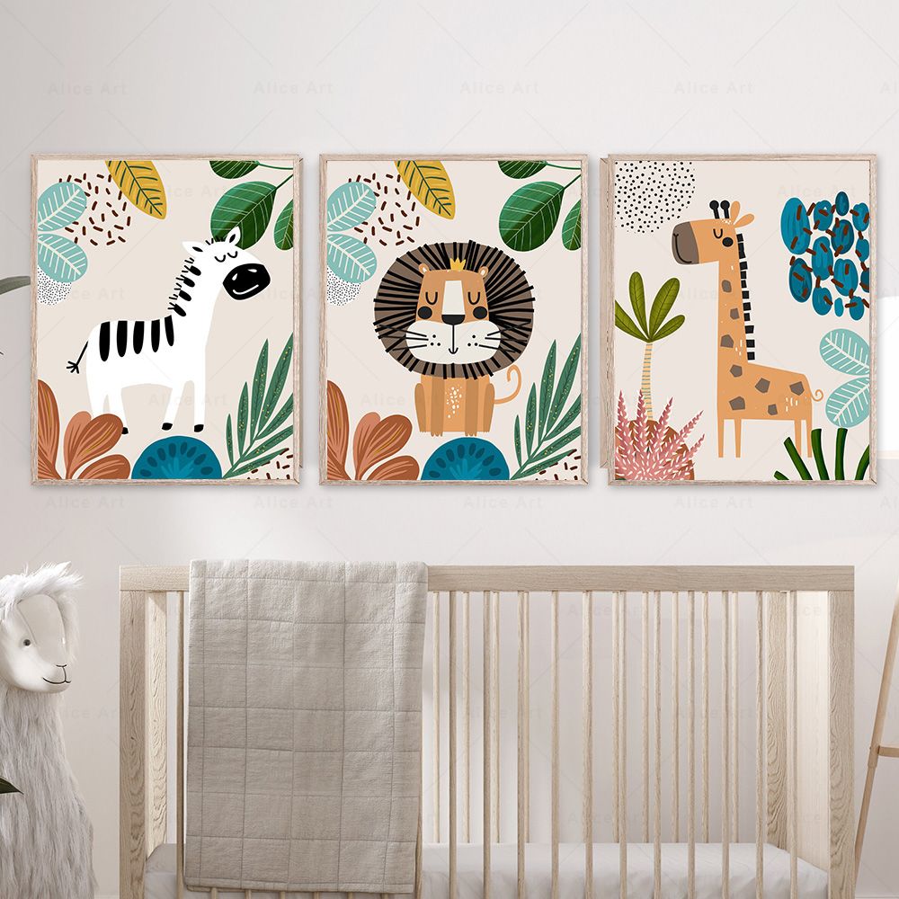 Pósteres Boho de Mono, León, J - Baby Nursery Prints reseña y precio