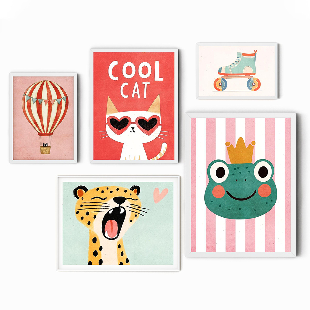 Pósteres con globos de animale - Baby Nursery Animal Prints reseña y precio
