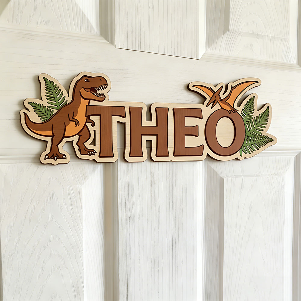 Letrero con nombre de dinosaur - Baby Nursery In reseña y precio