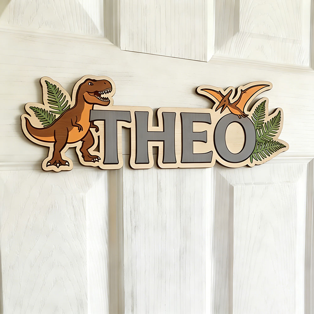 Letrero con nombre de dinosaur - Baby Nursery In reseña y precio