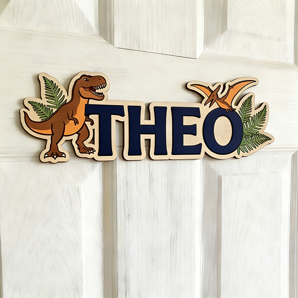 Letrero con nombre de dinosaur - Baby Nursery In reseña y precio
