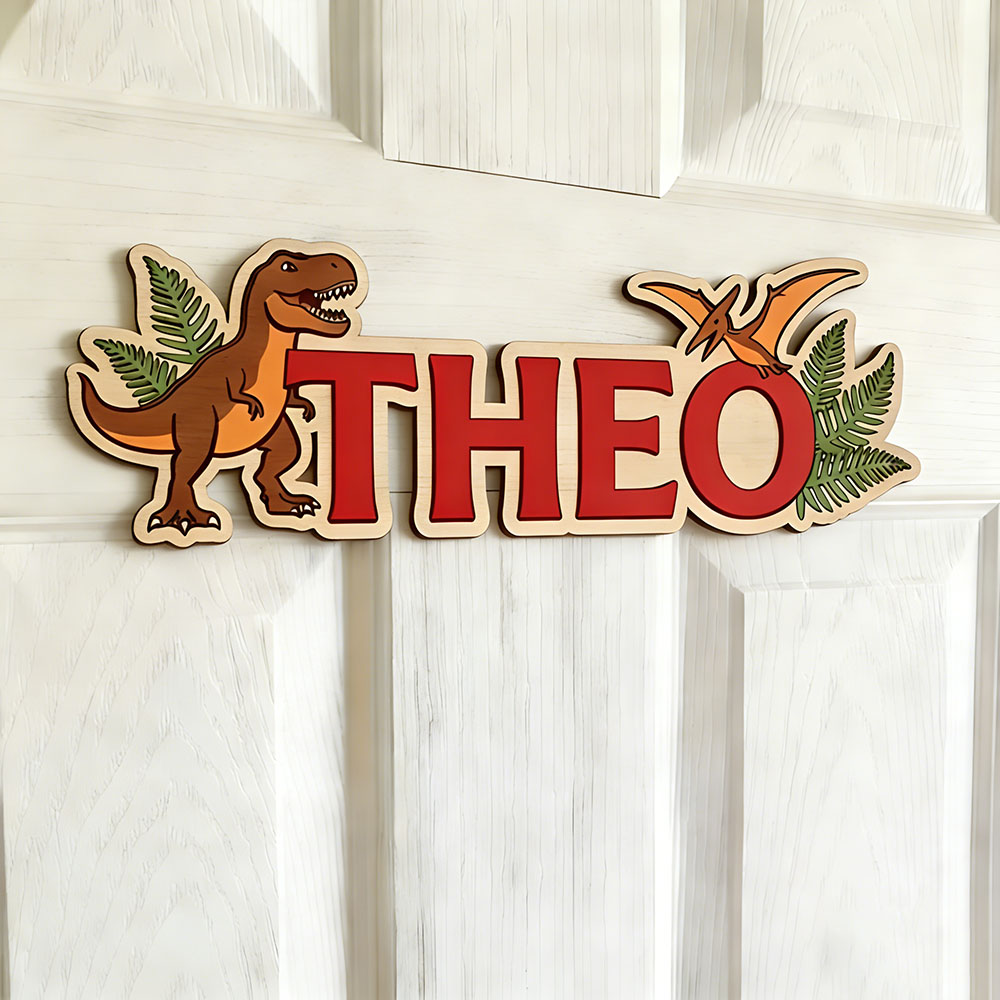 Letrero con nombre de dinosaur - Baby Nursery In reseña y precio