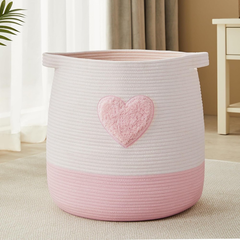 Cesto para la colada rosa para - Baby Nursery Hamper reseña y precio
