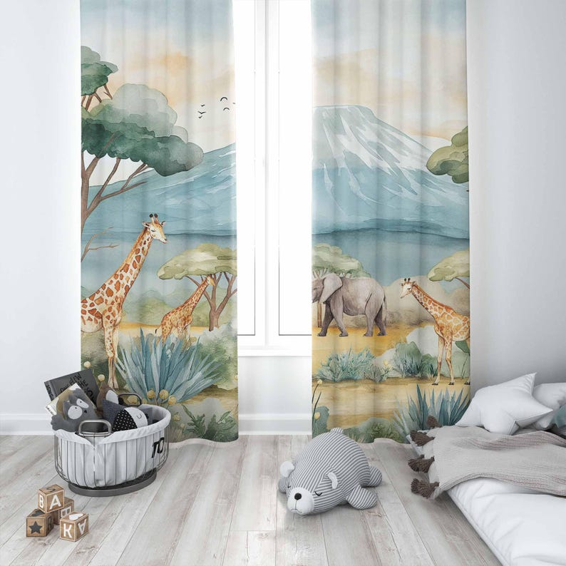 Cortinas para niños con animal - Baby Nursery In Hospital reseña y precio