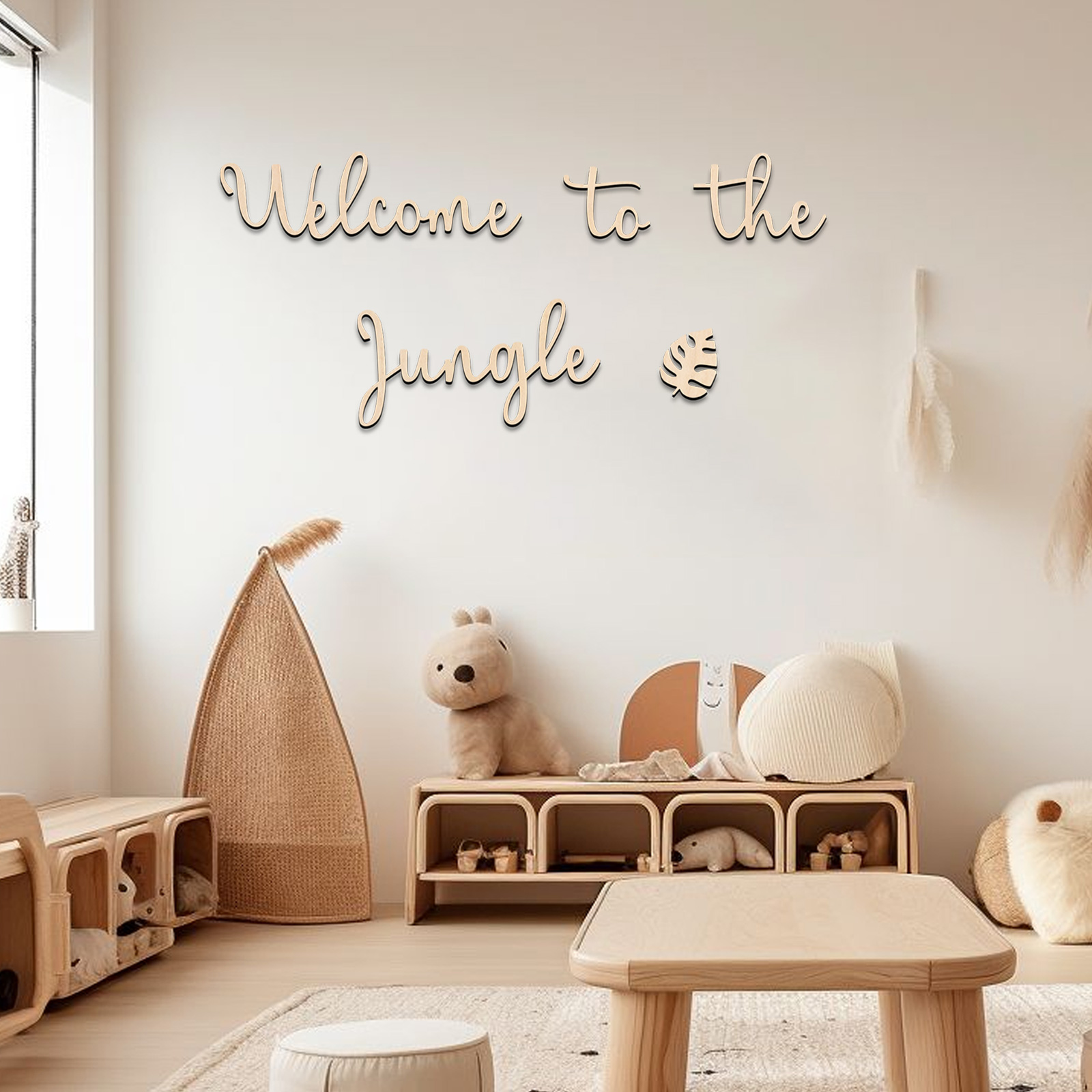 Letrero de madera de bienvenid - Baby Nursery Design reseña y precio
