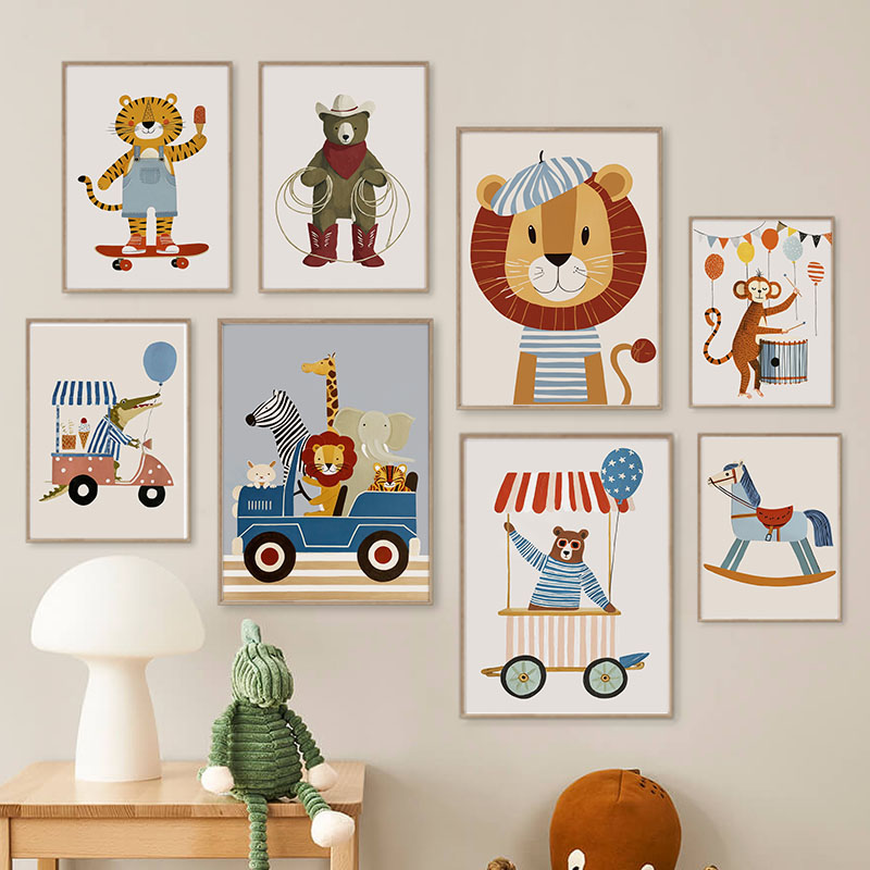 Divertidos Cuadros de Dibujos  - Baby Nursery Animal Prints reseña y precio