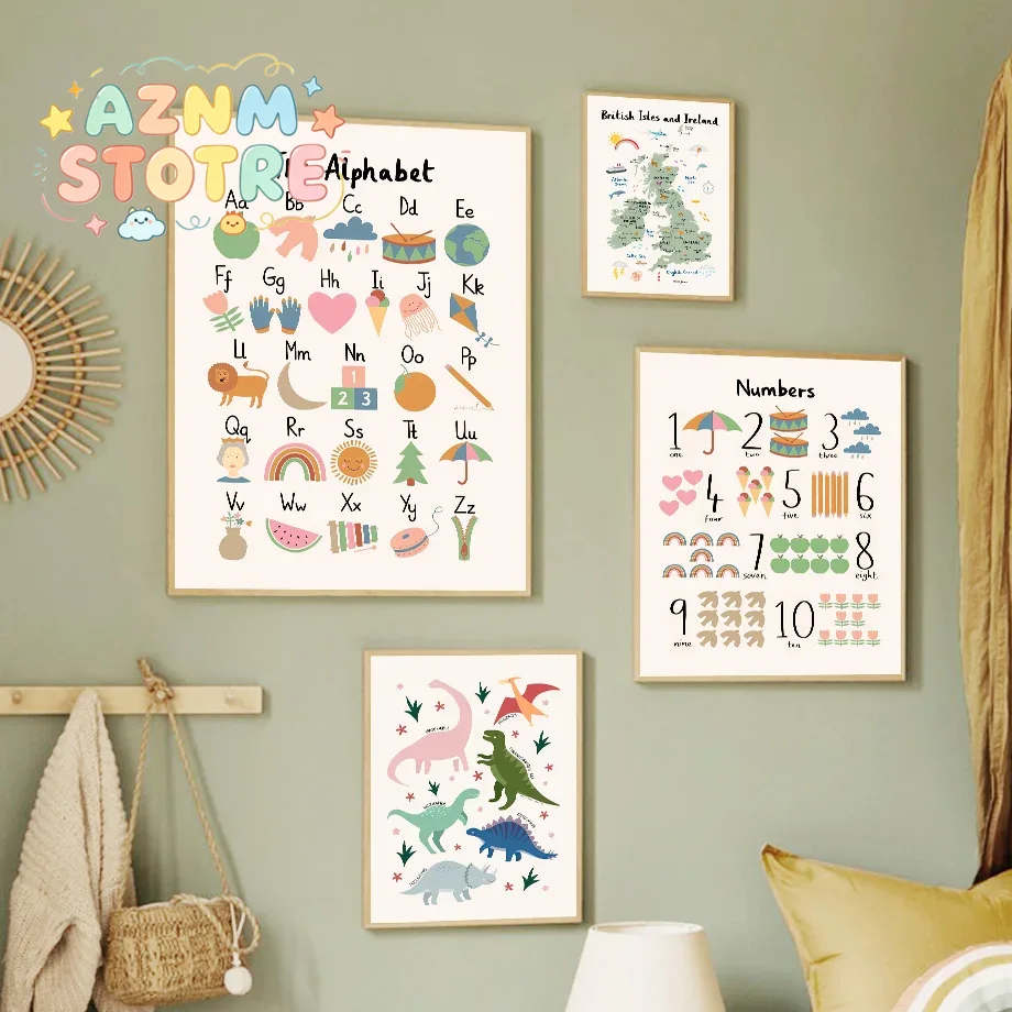 Mapa del Mundo Animal, Alfabet - Baby Nursery Animal Prints reseña y precio