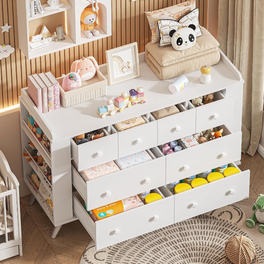 Cómoda para bebés, con 8 cajon - Baby Nursery Design reseña y precio
