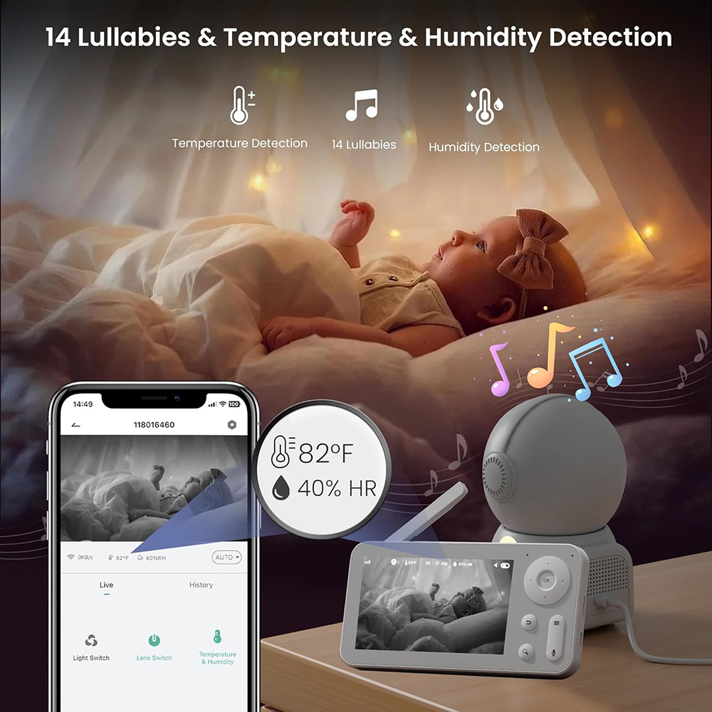 Monitor de bebé 2K con 2 cámar - Baby Nursery Design reseña y precio