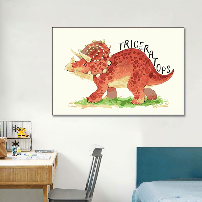 Póster de dinosaurio de acuare - Baby Nursery Animal Prints reseña y precio