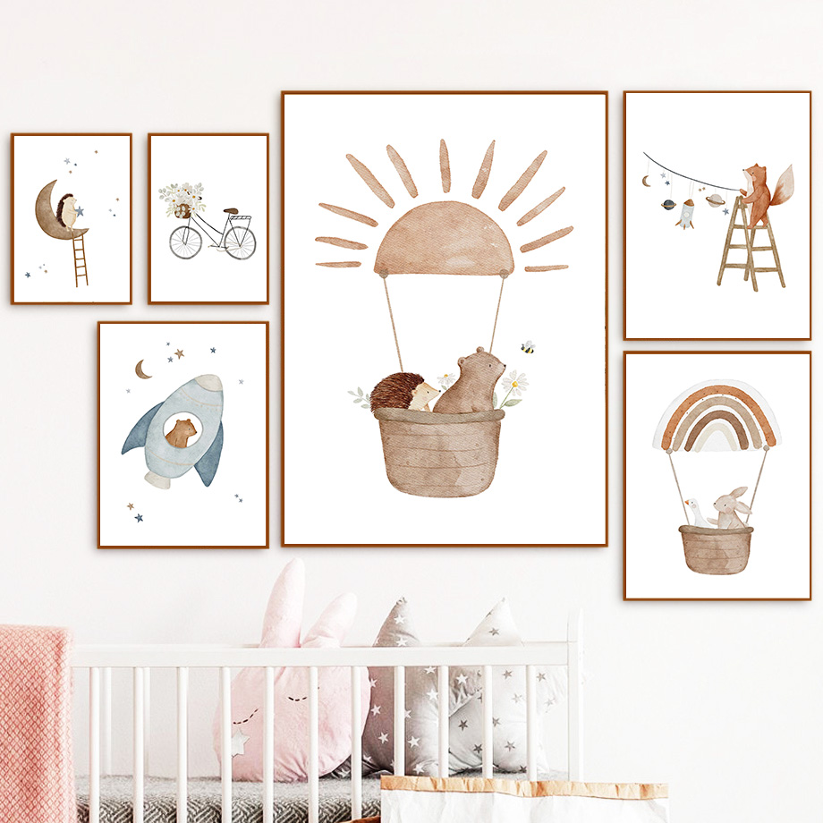 Arte de pared de animales de d - Baby Nursery Animal Prints reseña y precio