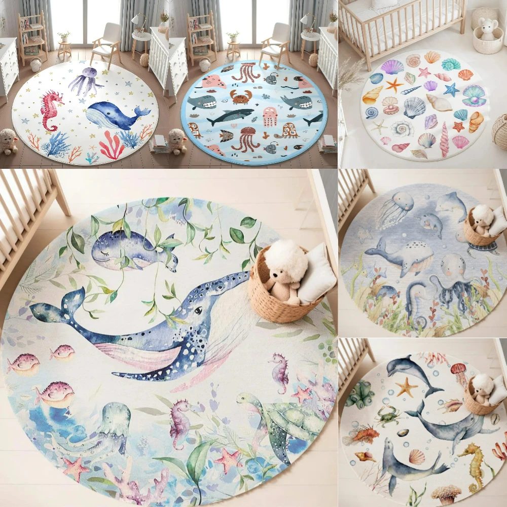 Alfombra redonda con diseño de - Baby Nursery Animal Prints reseña y precio